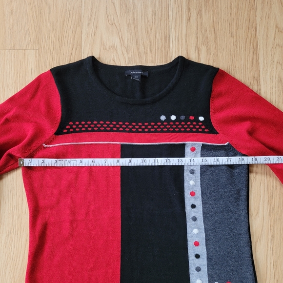 Vintage Abstract Geometric Wool Blend Knit Sweater - S - Picture 9 of 10